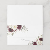 Bloemrijke bordeaux witte begroeiing elegante plaa plaatskaartje (Buitenkant ongevouwen)