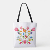 Bloemrijke borduurwerk  tote bag (Achterkant)