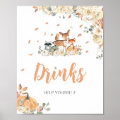 Bloemrijke bosdieren drankteken poster (Voorkant)