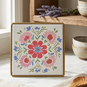 Bloemrijke Botanische Sierlijke Tuin Bloemen Tegeltje