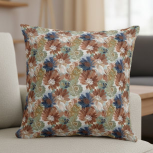 Bloemrijke Botanische Tuin Aardse Wilde Bloem Deco Kussen