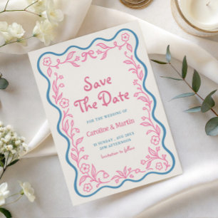 Bloemrijke botanische tuin script save the date kaart