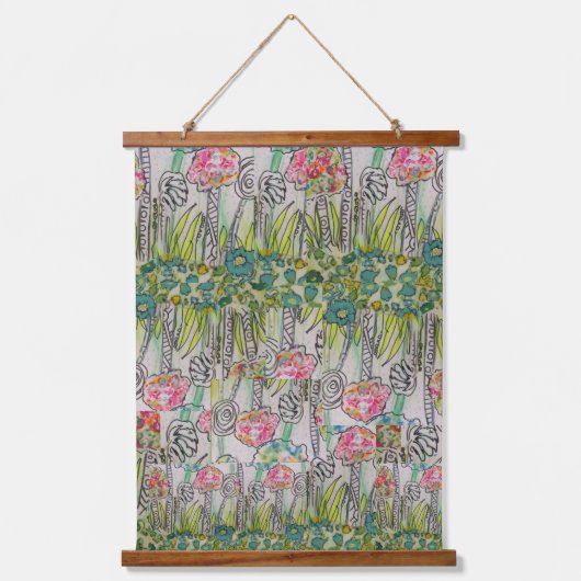 Bloemrijke Botanische Weide Hangend Wandkleed (Voorkant)