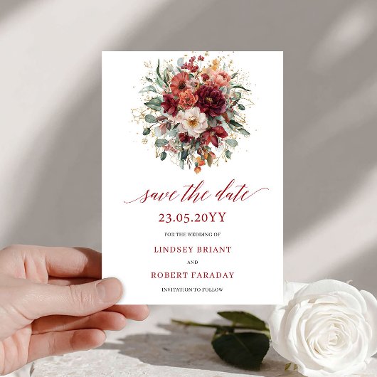 Bloemrijke Bourgogne Herfst Goud Bewaar De Datum K Save The Date