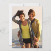 Bloemrijke Bourgogne laurierkrans foto bruiloft Kaart (Achterkant)