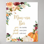 Bloemrijke Bourgogne Pompoen Baby shower Mom Osa B Poster (Voorkant)