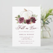 Bloemrijke Bourgogne Pompoen Verliefd Huwelijksfee Kaart (Staand voorkant)