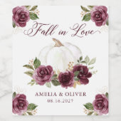 Bloemrijke Bourgondië Pompoen Verliefd Huwelijk Wijn Etiket (Enkel label)