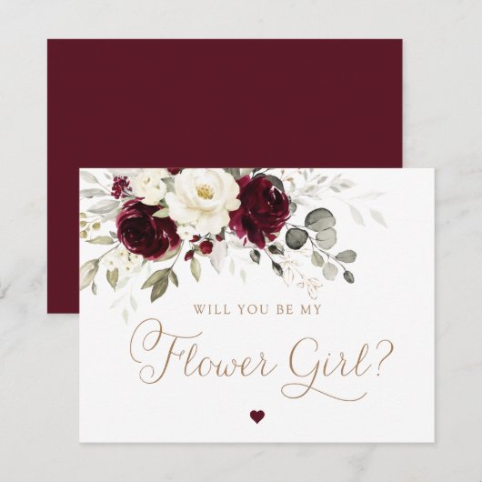 Bloemrijke Bourgondië Witte Groene Bloemenmeisje B Kaart (Voorkant / Achterkant)