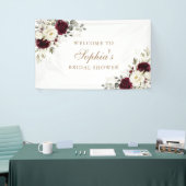 Bloemrijke Bourgondië Witte Groene Goud Bruiloft F Spandoek (Beurs)