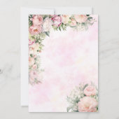 Bloemrijke bruid waterverf bruiloft kaart (Achterkant)