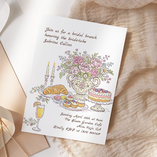 Bloemrijke Bruidsbrunch Tuinfeest Kaart