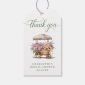 Bloemrijke Bruidsdouche Botanische Dankjewel Cadeaulabel (Voorkant)