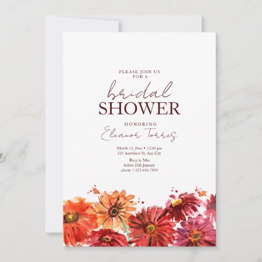 Bloemrijke Bruidsdouche Wilde Bloemen Boho Bruidsf Kaart (Voorkant)