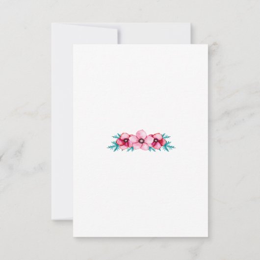 Bloemrijke Bruidsverjaardag Goud Roze Parel Zoete  Kaart (Achterkant)