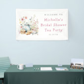 Bloemrijke Bruiloft Thee Party Welkom Spandoek (Beurs)