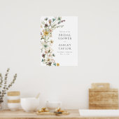 Bloemrijke Bruiloft Welcome Bord Poster (Keuken)