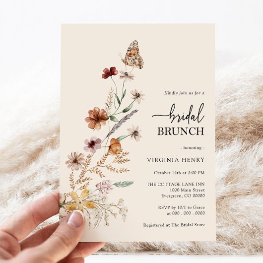 Bloemrijke Bruiloftsbrunch Uitnodiging