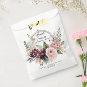 Bloemrijke bruine roze herfstbladeren bruidsdouche bedankzakje (Gezegeld)