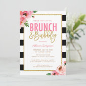 Bloemrijke Brunch en Bruisende Bruidsmeisjesfeest  Kaart (Staand voorkant)