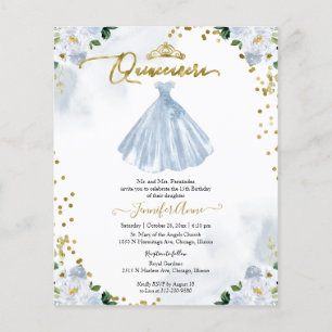 Bloemrijke Budget Quinceanera Uitnodiging Tweetali