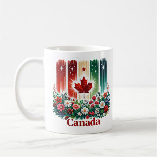 Bloemrijke Canada-dag Mooie Canadese vlag Koffiemok