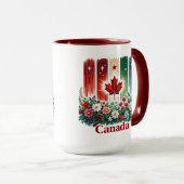 Bloemrijke Canada-dag | Schattig Canadees Mok (Voorkant rechts)