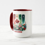 Bloemrijke Canada-dag | Schattig Canadees Mok (Voorkant links)