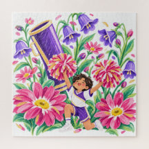 Bloemrijke Cheerleader Paarse Roze Cheer Sport Cad
