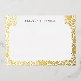 Bloemrijke Chic Frame Luxe Persoonlijke Briefpapie Folie Uitnodiging