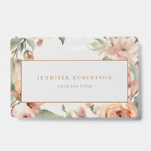 Bloemrijke Chic Klassieke Gepersonaliseerde Aangep Badge