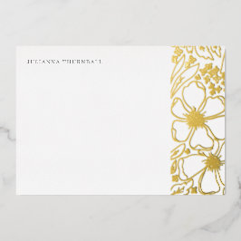 Bloemrijke Chic Pioen Luxe Persoonlijke Briefpapie Folie Uitnodiging