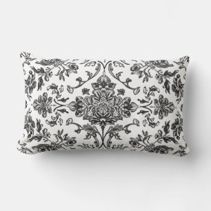 Bloemrijke Chinoiserie Zwart & Wit Aquarel Kussen