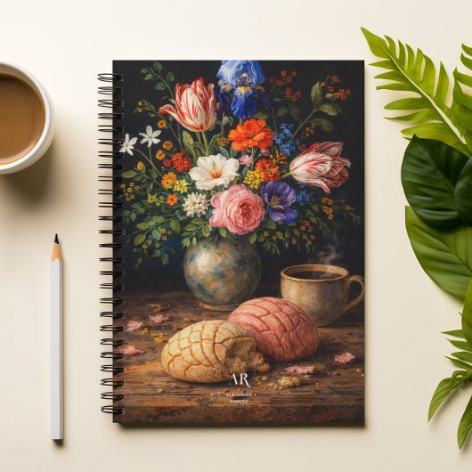 Bloemrijke Concha Stilleven | Monogram Notitieboek