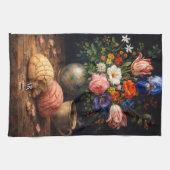 Bloemrijke Concha Stilleven | Monogram Theedoek (Horizontaal)