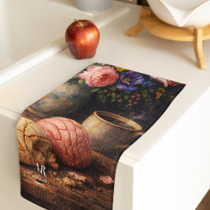 Bloemrijke Concha Stilleven   Monogram Theedoek