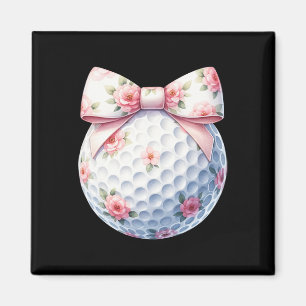 Bloemrijke Coquette Strik Golfbal Golfen Golfer Sp Magneet
