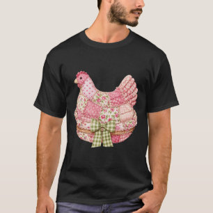 Bloemrijke Coquette Strik Patchwork Kippen Hennen T-shirt