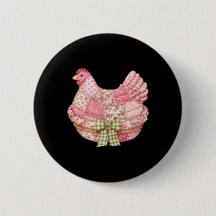 Bloemrijke Coquette Strik Patchwork Kippen Oma Ronde Button 5,7 Cm