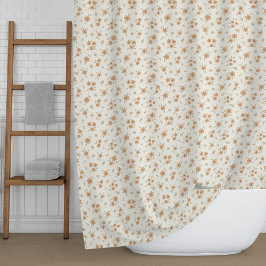 Bloemrijke Cottagecore Fijne Wilde Bloemen Beige Douchegordijn