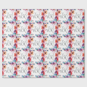 Bloemrijke Dank Je Elegant Modern Eenvoudig Modern Cadeaupapier