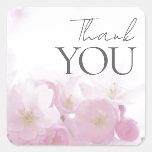 Bloemrijke Dank Je Elegant Modern Eenvoudig Modern Vierkante Sticker