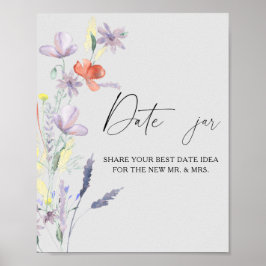 Bloemrijke date-ideeën voor een avond. Date jar br Poster