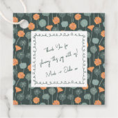 Bloemrijke Doodle Aangepaste Handgetekende Notitie Bedankjes Labels (Voorkant)