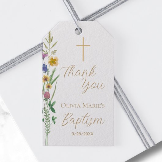 Bloemrijke Doop Dank Je Cadeaulabel