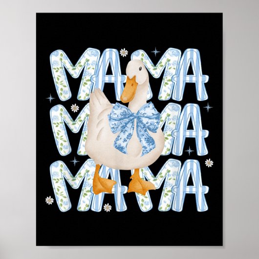 Bloemrijke Dwaze Gans Boho Mama Moeder Boerderij E Poster (Voorkant)