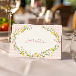 Bloemrijke Dwaze Gans Meisje Verjaardagsfeest Eett Plaatskaartje