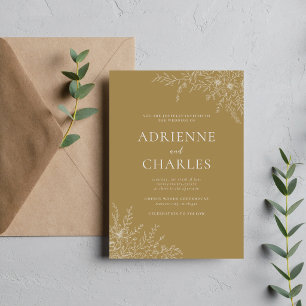 Bloemrijke Eenvoud 1 Gouden Eiken Minimalistische Kaart
