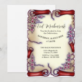 Bloemrijke Eid Mubarak Uitnodiging (Voorkant / Achterkant)