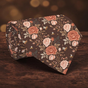 Bloemrijke Elegante Bij Patroon Op Maat Gemaakte H Stropdas